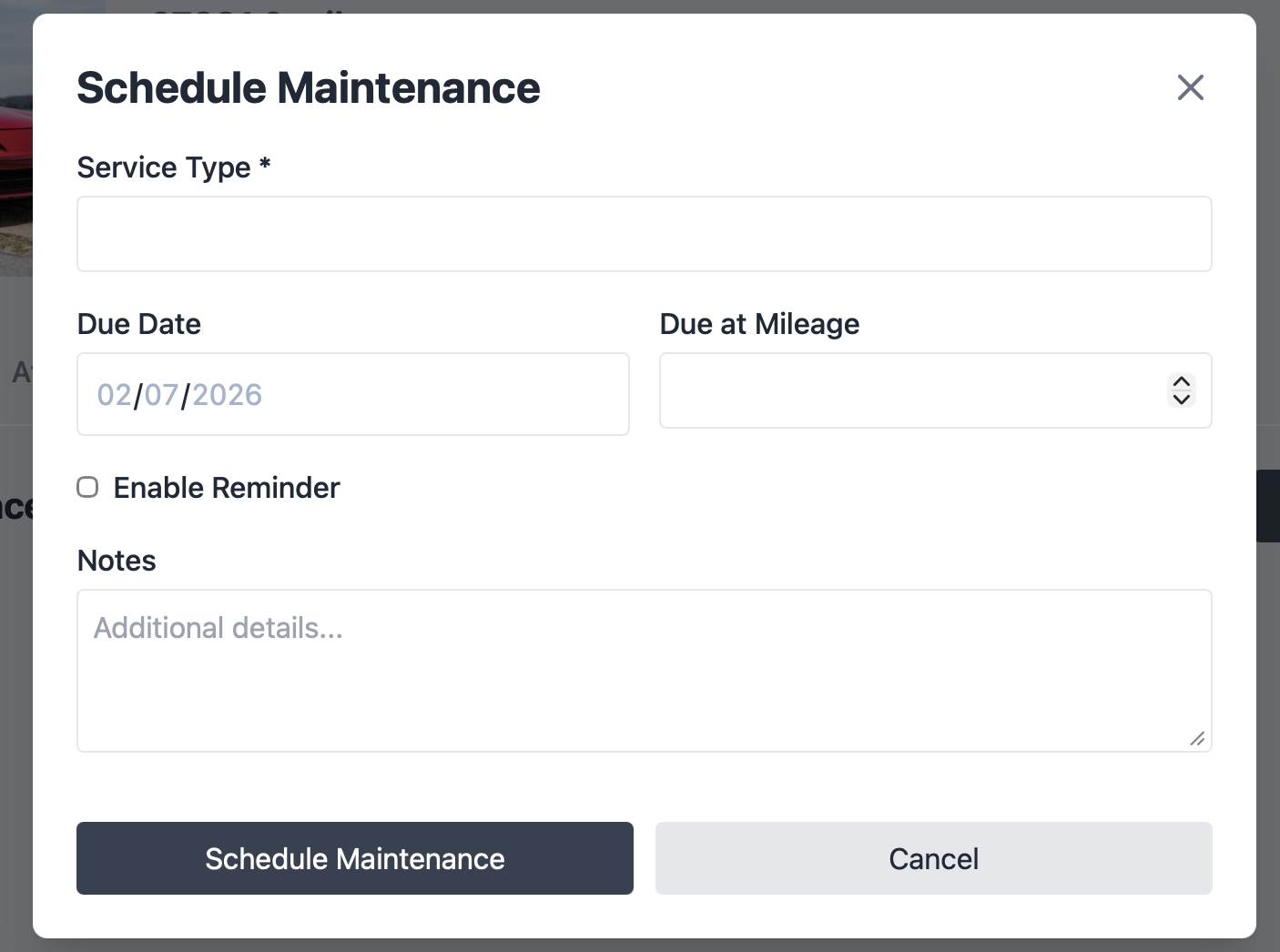 Scheduled Maintenance Example